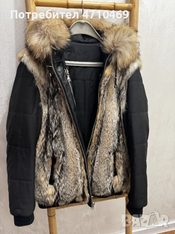 Кожено двулицево яке от естествен косъм, снимка 5 - Якета - 53452569