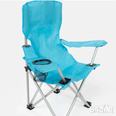 НОВ сгъваем стол за плаж/къмпинг/риболов с облегалка и поставка за чаша, снимка 2 - Столове - 50836626