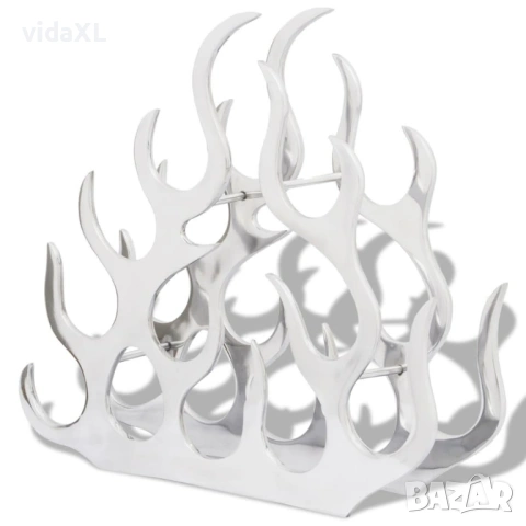 vidaXL Алуминиев стелаж за вино за 11 бутилки(SKU:242332)
