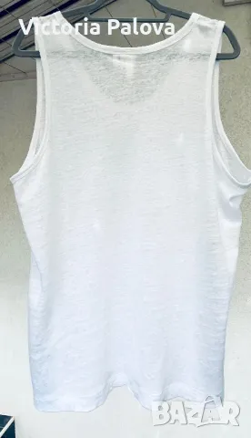 Бял топ/потник 100% лен, снимка 5 - Потници - 50379212