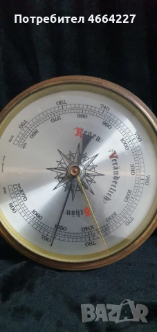 Антикварен банджо стил барометър, термометър и хидрометър , снимка 4 - Антикварни и старинни предмети - 52589486