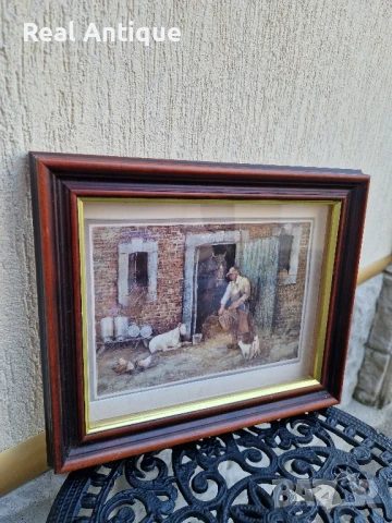 Прекрасна антикварна колекционерска белгийска авторска картина , снимка 6 - Картини - 51155719