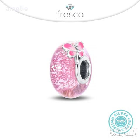 Талисман Fresca по модел тип Pandora Пандора сребро 925 Butterfly Sweetness. Колекция Amélie, снимка 1 - Гривни - 42381242