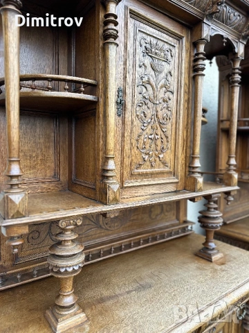 Френски бюфети, креденци, масивен дъб,  дърворезба 2бр., снимка 3 - Бюфети - 53959164