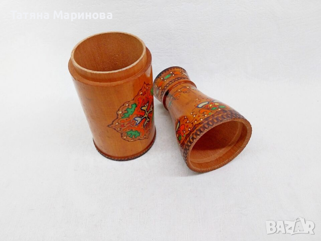 Стара българска дървена бутилка кутия, снимка 3 - Антикварни и старинни предмети - 44975529