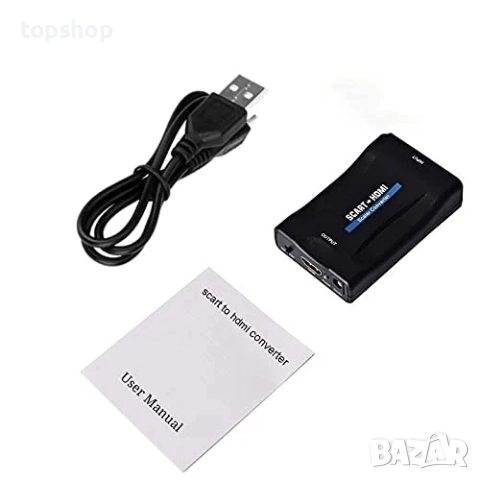Ново SCART към HDMI конвертор 720P/1080P SCART към HDMI адаптер Full HD видео аудио превключващ..., снимка 4 - Друга електроника - 51628765