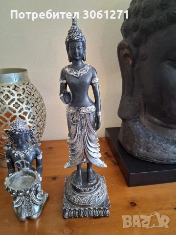 Продавам 2 статуи заедно на Буда, черна и сребърна, "Богиня Деви Тара"