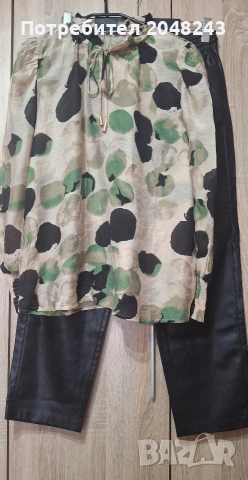 Mango кожен панталон 