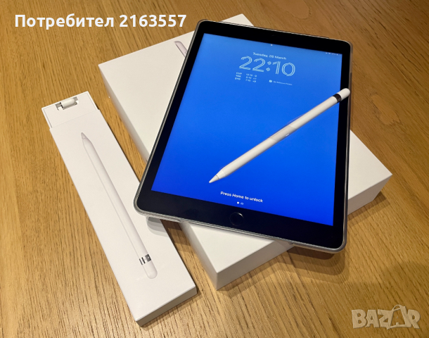 Като Нови-в Гаранция-таблет Apple iPad 9 с Apple Pencil + ПОДАРЪЦИ, снимка 1