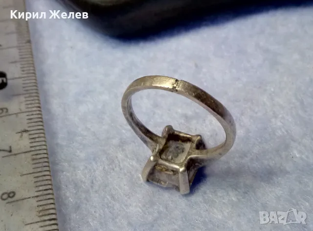 ВИНТИДЖ АРТ СРЕБЪРЕН ПРЪСТЕН СРЕБРО 925 с ГОЛЯМ ЮВЕЛИРНО ФАСЕТИРАН НАТУРАЛЕН ПЛАНИНСКИ КРИСТАЛ 48612, снимка 6 - Пръстени - 50192487