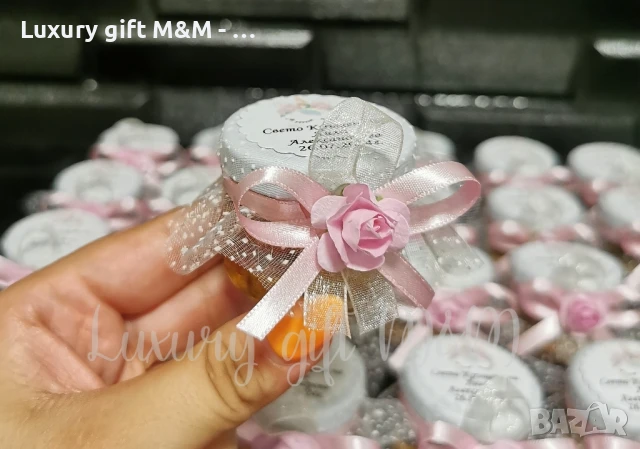 Подаръци за гости, подаръчета за гости, бурканчета с мед, снимка 4 - Подаръци за кръщене - 36079138