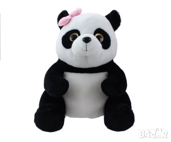 Плюшена играчка Аврора - Панда с розова панделка, 39 см.