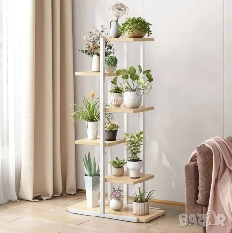 Нов Цветарник различни цветове черна/ бяла метална рамка, 6 етажерки, снимка 8 - Етажерки - 52083954