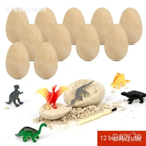 4812 Голям Творчески Комплект за Момчета: 12 Глинени Яйца с Фигурки на Динозаври вътре, снимка 2 - Образователни игри - 53722975