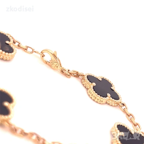 Златна дамска гривна Van Cleef 9,63гр. 18,0см. 14кр. проба:585 модел:37758-3, снимка 2 - Гривни - 53785062