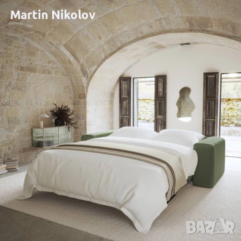 Разтегателен диван Express с матрак Dunlopillo 160 см, снимка 2 - Дивани и мека мебел - 52723863