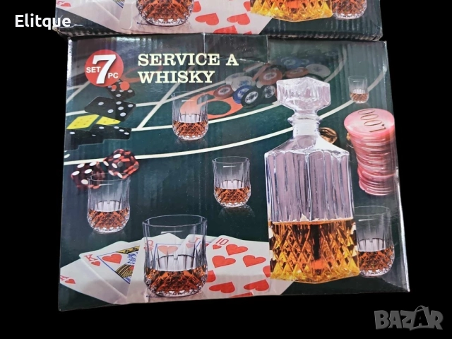 Комплект от стъклена гарафа с 6 броя чаши , снимка 4 - Подаръци за мъже - 52716329