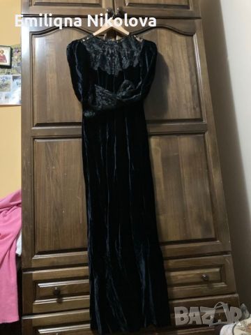 офицялна рокля размер S черно еластично кадифе, снимка 2 - Рокли - 46012076