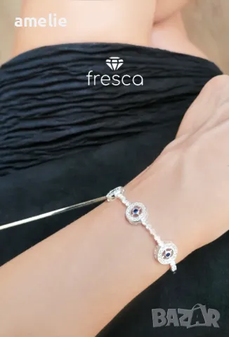 Ново! Дамска гривна сребро 925 Lucky Blue Fresca, снимка 2 - Гривни - 47525406