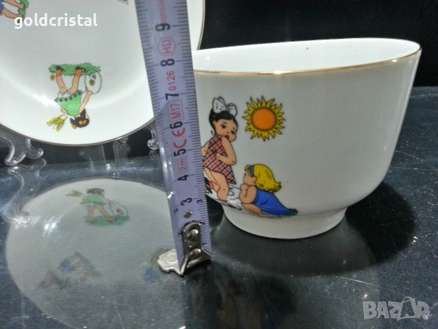 Стар български порцелан детски комплект , снимка 2 - Антикварни и старинни предмети - 53298925