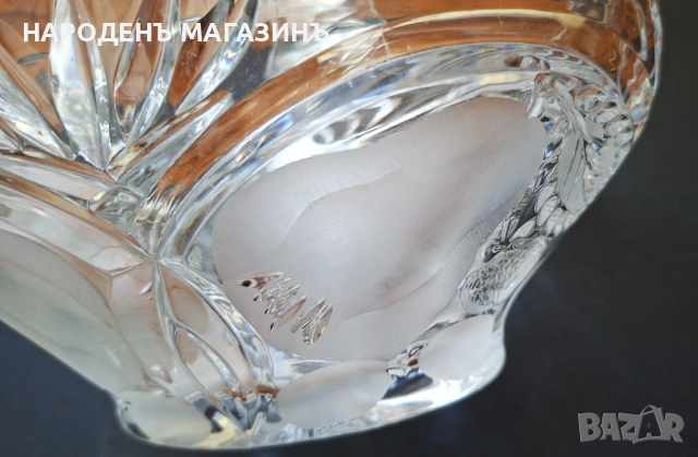 T.G. Hawkes & Co. New York Голяма кристална фруктиера кошница с дръжка за плодове бонбониера кристал, снимка 11 - Други ценни предмети - 53816129