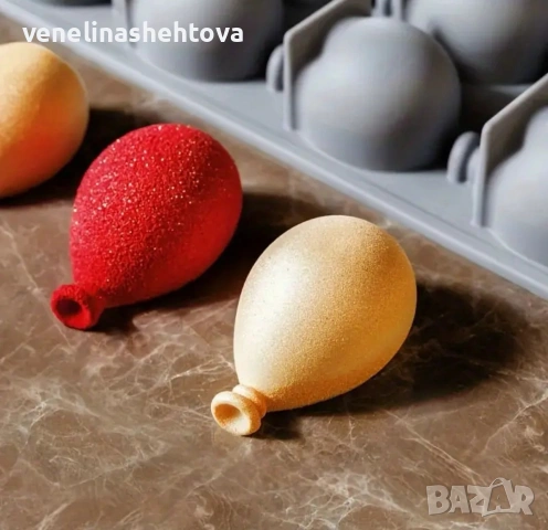 12 броя големи балона силиконов молд форма за свещи гипс сапун смола фондан за декорация на торта , снимка 2 - Форми - 53938171