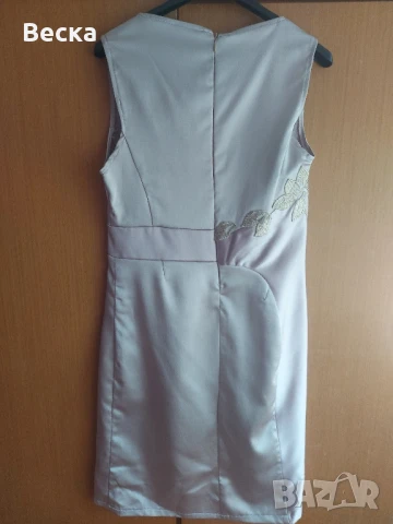 Официална рокля-бежаво и розаво, снимка 3 - Рокли - 51079238