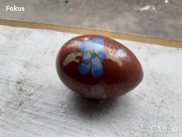 Яйце клоазоне cloisonne, снимка 3 - Антикварни и старинни предмети - 53388614