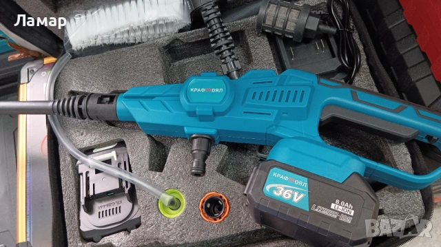 Мобилна Мощна Акумулаторна Водоструйка с 2 Батерии 36V 8Ah, снимка 3 - Други стоки за дома - 54215085