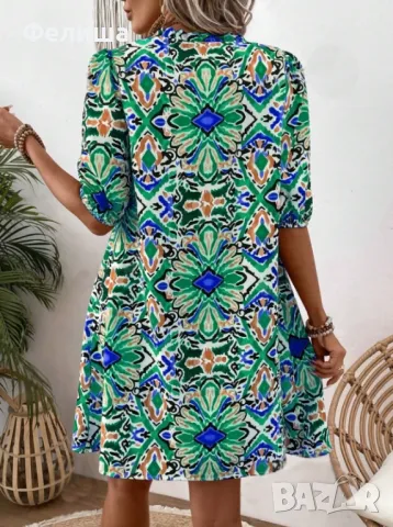 	Уникална Лятна Цветна Италия - Рокля с Ярки Наситени Цветове XL Размер , снимка 2 - Рокли - 50185218