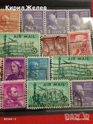 Стари пощенски марки от цял свят смесени АМЕРИКАНСКИ ПРЕЗИДЕНТИ за КОЛЕКЦИЯ 52029, снимка 3 - Филателия - 53228479
