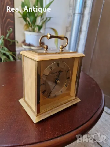 Прекрасен антикварен английски настолен часовник месинг и оникс , снимка 4 - Антикварни и старинни предмети - 50345108