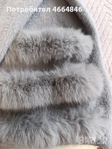 Луксозно палто/жилетка от алпака в сиво, снимка 2 - Жилетки - 53932540