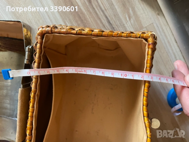 Сламено куфарче, метален капак и кожа, снимка 9 - Чанти - 54132118