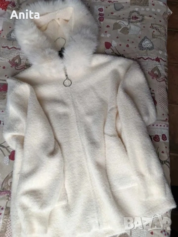 бяла кашмирена жилетка л/хл