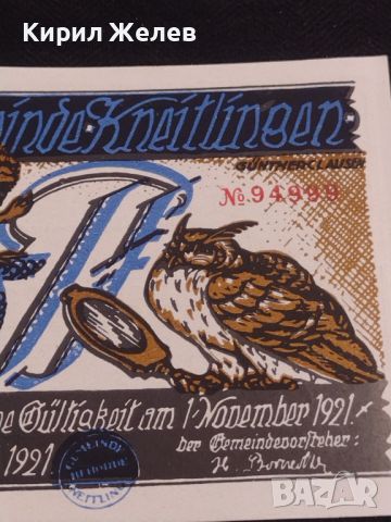 Банкнота НОТГЕЛД 50 пфенинг 1921г. Германия перфектно състояние за КОЛЕКЦИОНЕРИ 45051, снимка 3 - Нумизматика и бонистика - 45579688