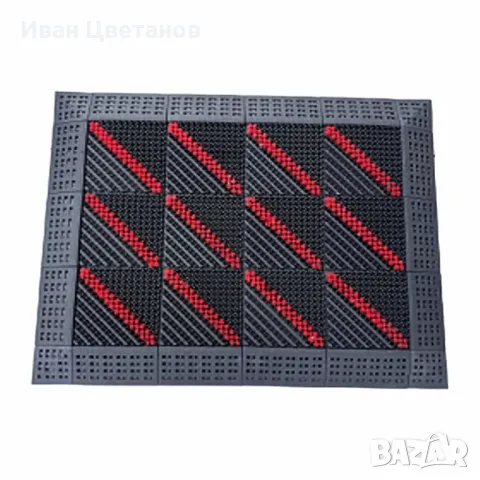 Нехлъзгаща се подложка за врата с модерен дизайн и червен акцент