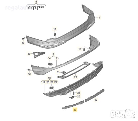 4M0853332A69D,лайсна дясна за задна броня AUDI Q7 2016-, снимка 2 - Части - 45874301