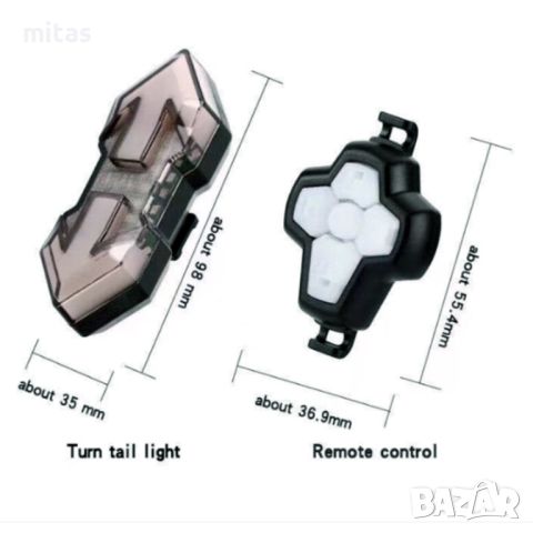 Задна LED светлина с МИГАЧИ, Габарит, Стоп, Безжично управление, USB, снимка 5 - Аксесоари за велосипеди - 45620525