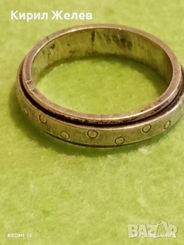 Сребърен въртящ се пръстен с точкови детайли интересен 44906, снимка 9 - Пръстени - 52889636