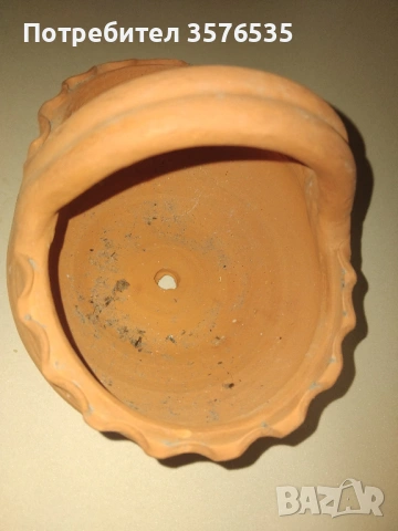 Лот 2 броя керамични саксии – битов стил (със забележка), снимка 3 - Саксии и кашпи - 53670986