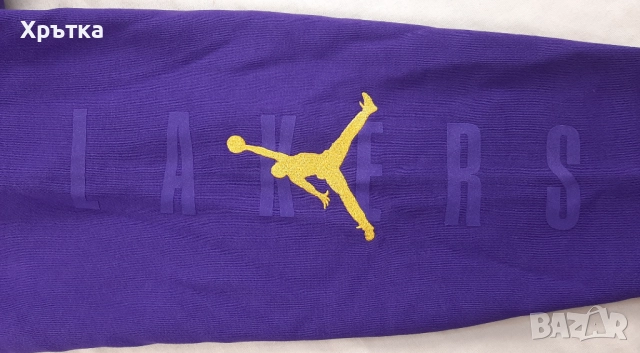 Jordan NBA Lakers 75th Anniversary - Оригинален мъжки суитшърт р-р M-L, снимка 9 - Суичъри - 52425309