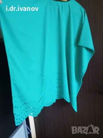 зелена туника с рязана бродерия , снимка 3 - Туники - 54095684
