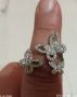 НОВ Сребърен пръстен с пеперуди-925 регулиращ, снимка 1 - Пръстени - 45775464