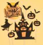 Хелоуин къща тиква Вещица Баба Яга Halloween сет картонени топери украса за торта декор парти