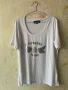 Бяла тениска 46 размер с щампа 🤍 , снимка 1
