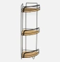 Eтажерка за баня, Ъглов стелаж с бамбукови рафтове, 3 рафта, 63см, снимка 3