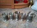 Оловно-цинкови немски чашки и малка халба, снимка 4