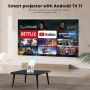 Мини проектор, интелигентен 4K 1080P WIFI 6 Bluetooth 5.4 (HY300 Plus), снимка 2