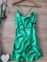 Зелена рокля сатен Zara , снимка 1 - Рокли - 45724461